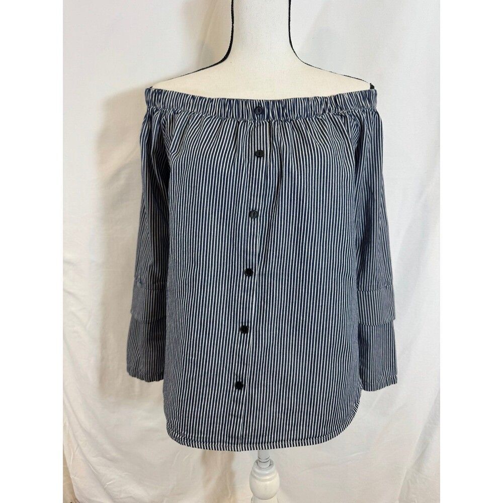 NWOT MOMA Off Shoulder Striped Blouse/Top - Size M (A061)
